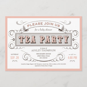 Convites de festas Vintage Tea