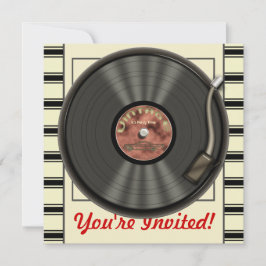 Convites de festas Vintage Vinyl Record