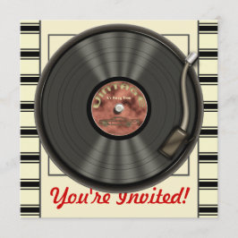 Convites de festas Vintage Vinyl Record