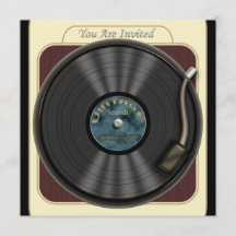 Convites de festas Vintage Vinyl Record