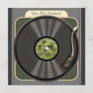 Convites de festas Vintage Vinyl Record
