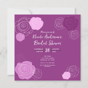 Convites de Florais de Noiva Roxo Mauve