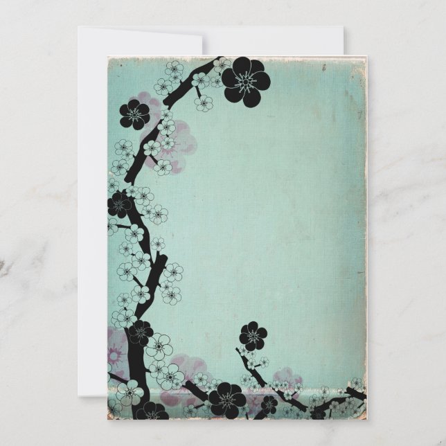 Convites de flores de sakura vintage (Frente)