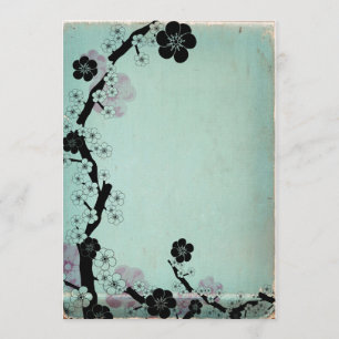 Convites de flores sakura vintage