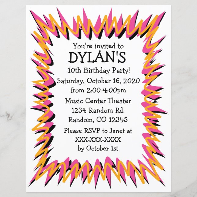 Convites de folheto de festa de aniversário de tem (Frente)