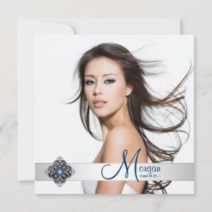 Convites de Formatura com Foto Azul Turquesa
