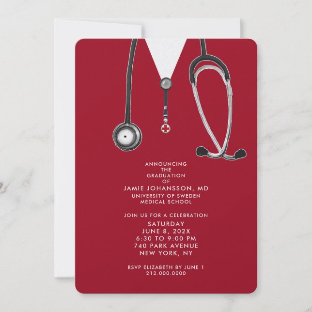 Convites de Formatura de Médico (Frente)