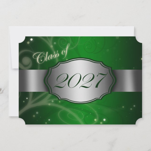 Convites de Formatura Green e Silver 2027 (Frente)