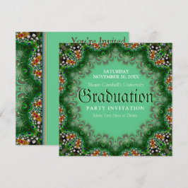 Convites de Formatura Magic Garden Green Lace