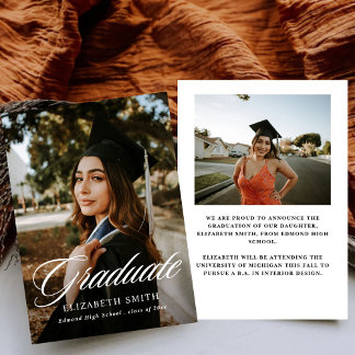Convites de Formatura Minimalistas com 2 Fotos