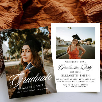 Convites de Formatura Minimalistas com 2 Fotos
