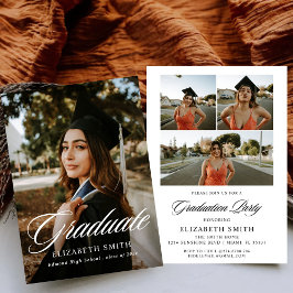 Convites de Formatura Minimalistas com 4 Fotos