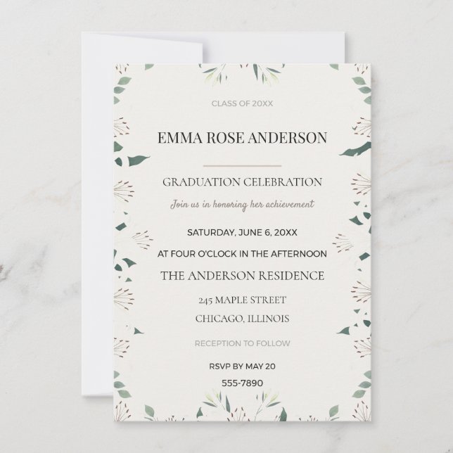 Convites de Formatura para Festa de Formatura Eleg (Frente)