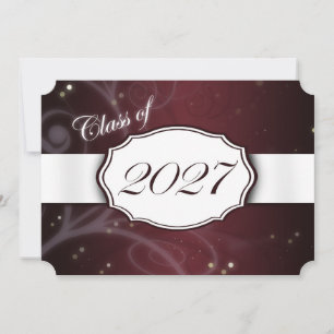 Convites de Formatura Vermelho Escuro e Branco 202