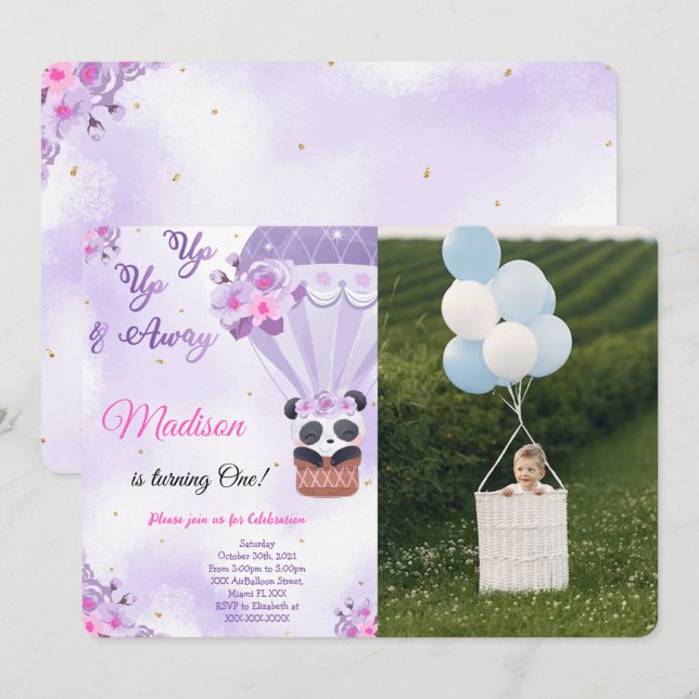 Convites de Foto Balão de Ar (Frente/Verso)