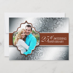 convites de foto com design de prata para aniversá