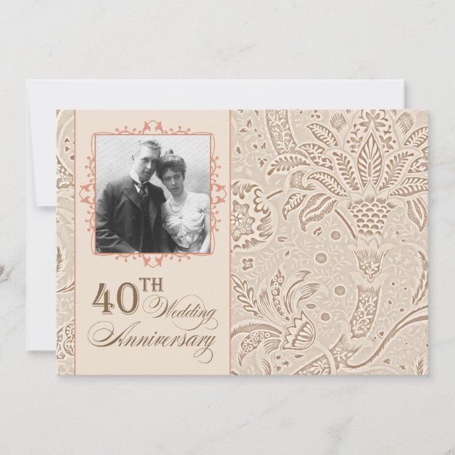 convites de foto de aniversário de 40 anos lindos (Frente)