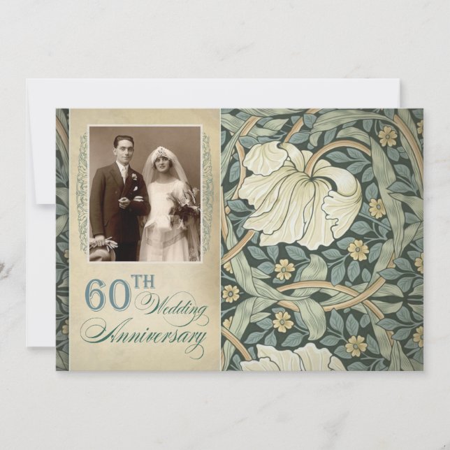convites de foto de aniversário de 60 anos (Frente)