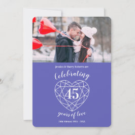 Convites de foto de aniversário de safira 45 anos