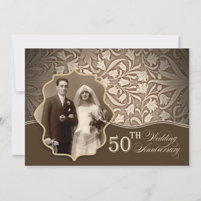 convites de foto de bodas de ouro de 50 anos de ca (Frente)