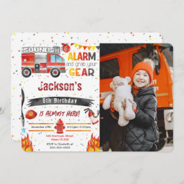Convites de Foto de Caminhão de Bombeiros