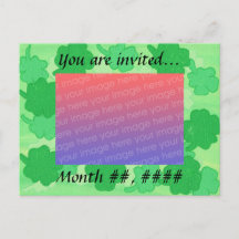 Convites de Foto de Casamento de Trevos Verdes Pos