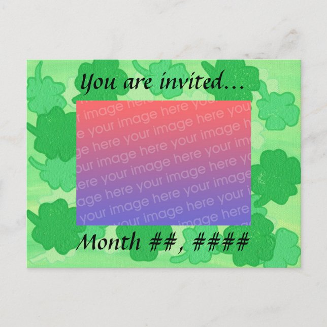 Convites de Foto de Casamento dos Trevos Verdes Po (Frente)