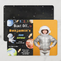 Convites de Foto Espaço Editáveis