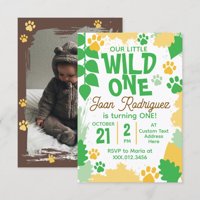 Convites de Foto Wild One Cartão de Agradecimento  (Frente/Verso)
