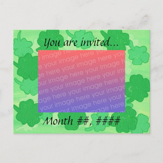 Convites de Fotografia de Casamento com Trevos de  (Frente)