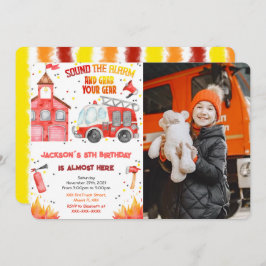 Convites de Fotografias de Caminhão de Fogo Editáv