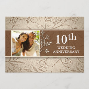 Convites de fotos de aniversário de 10 anos de cas
