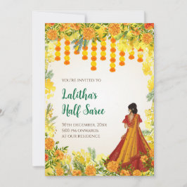 Convites de função Digital Half Saree