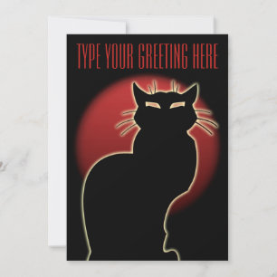 Convites de Gato Preto Cartões de Halloween Person