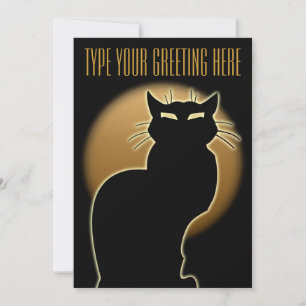 Convites de Gato Preto Cartões de Halloween Person