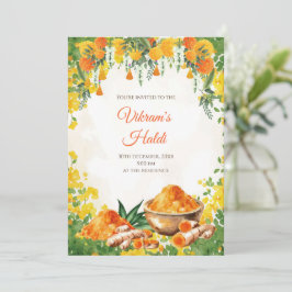 Convites de Haldi como convite de Haldi convite Ho