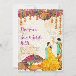 Convites de Haldi de casamento & convites de Haldi