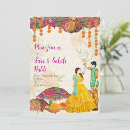Convites de Haldi de casamento e convites de Haldi