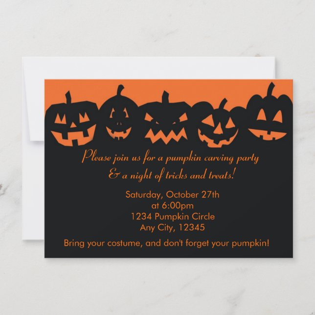 Convites de Halloween para Festa de Decoração de A (Frente)