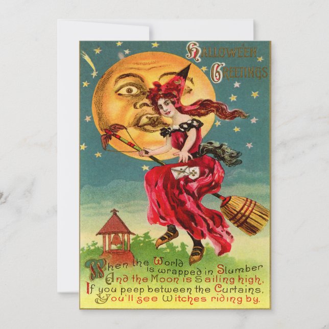 Convites de Halloween Vintage (Frente)