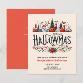 Convites de Hallowmas Mashup de Halloween e Natal
