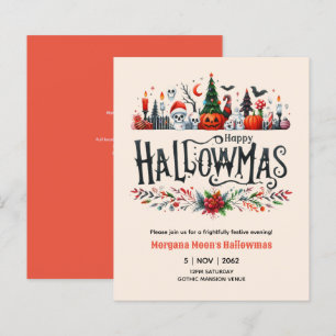 Convites de Hallowmas Mashup de Halloween e Natal