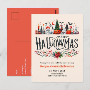 Convites de Hallowmas Mashup de Halloween e Natal