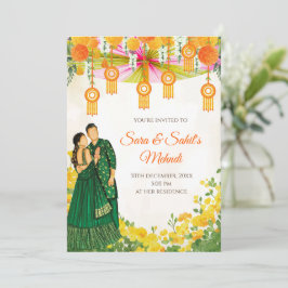 Convites de Henna party & Convite de noite de Mehn