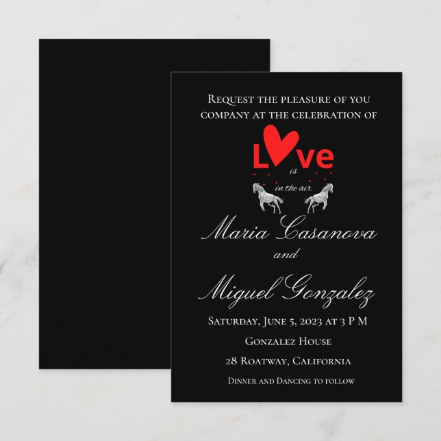 Convites de Horse Love (Frente/Verso)