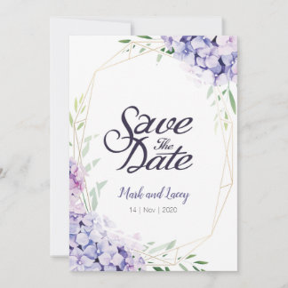 Convites de Hortênsia em Aquarela Save the Date