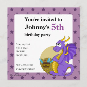 Convites de impressão de aniversário de desenhos a