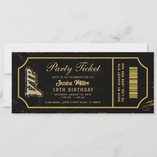 convites de ingresso de festa dourados