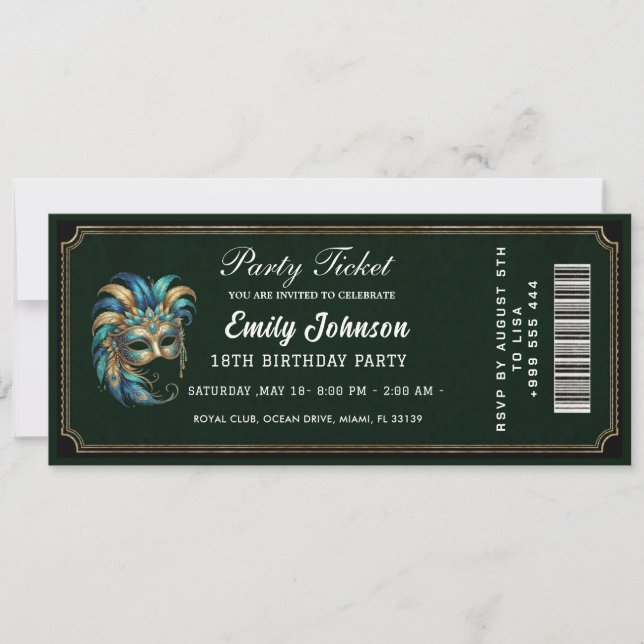 convites de ingresso do partido verde  (Frente)