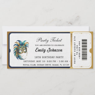 Convites de ingresso para festa com tema dourado m
